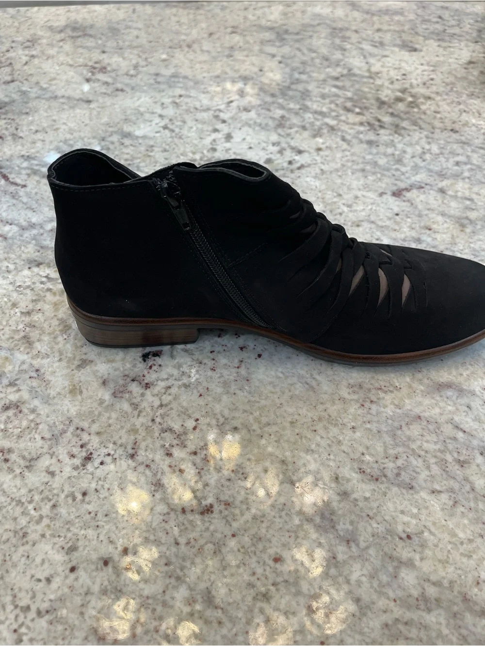 Naot Leveche Colorblock Ankle Boots Shiitake Nubuck Black Velvet Euro 42 US 11